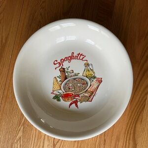 Vintage White Spaghetti Serving Bowl